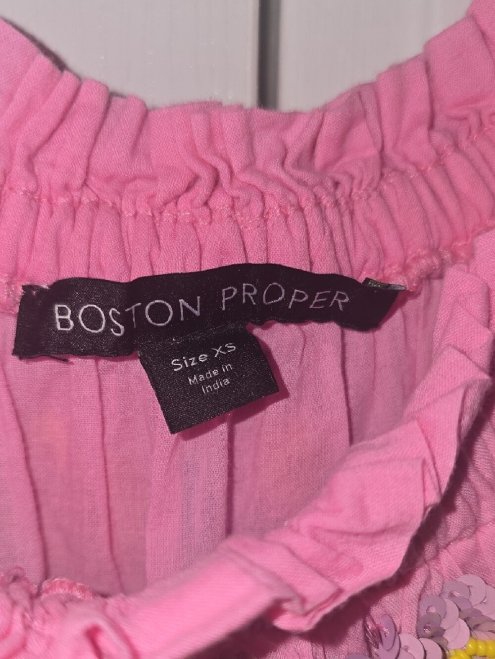 Boston Proper Pink Embroidered Ruffle Dress - Picture 3 of 4